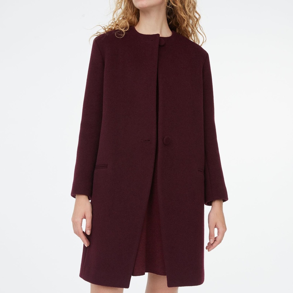 Club Monaco Gabita Collarless Two-Button Wool Coat
